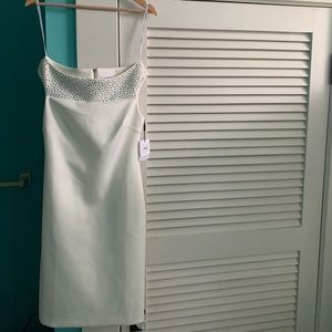 White Calvin Klein knee-length dress